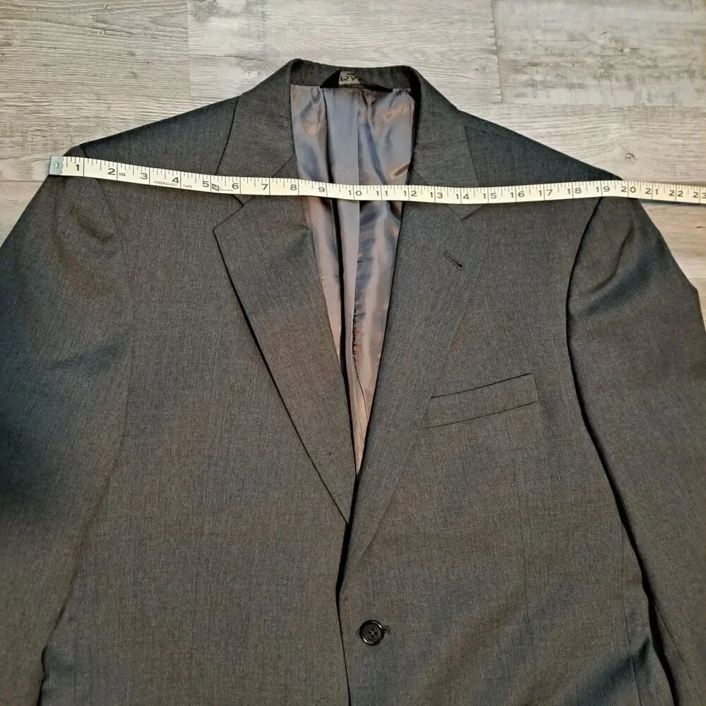 JOS A BANK GORDON Men's Sport Coat Blazer Two Button Gray Twill Wool‎ 42R